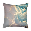 Close-up of pink, purple, and blue marble pattern cushion cover with gold foil texture - Pink Purple Fluid Marble