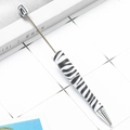 DIY beadable pen featuring a modern black and white zebra print and silver metal nib - Black and White Zebra Texture (42)