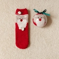 Christmas Santa Claus coral fleece socks in a creative transparent gift ball - One Size / Kids Santa with Big Beard (with Ball)
