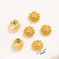 7mm gold plated hollow flower bead caps for DIY jewelry making and pearl bracelets - No.14 Five-Petal Bead Cap 7mm