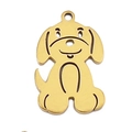 Golden stainless steel puppy pendant for DIY jewelry and cute pet identification tags - Dog / Gold