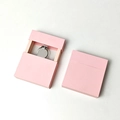 Pink sliding jewelry gift box for rings with floating film display and matte paper finish - Pink Covered Drawer Box (With Inner Box) / 7*7*2cm / Pink