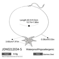 Collana con ciondolo a stella marina in acciaio argentato con misure e impermeabilità - Collana a Spirale Starburst Argento (JDN0212034-S) / 40.0+5.0cm