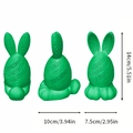 Lampe lapin de Pâques creuse verte imprimée en 3D avec LED pour décoration de fête - 12.5cm Vert