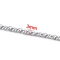Silver 3mm stainless steel wheat chain link for DIY jewelry making and necklaces - Wheat Spiga Chain 3mm