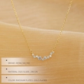Collier élégant en argent S925 doré avec pendentif incurvé en zircon sur soie - Argent 925 / Or