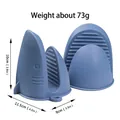 Blue shark-shaped heat resistant silicone oven mitts with non-slip texture and compact size - Large Thickened / Dark Blue