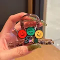 Süße braune Haarklammer mit bunten Smileys und Smile-Buchstaben für Damen - Smiley-Gesicht-Stil - Smile