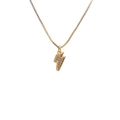 Collana dorata con ciondolo a fulmine con zirconi scintillanti su sfondo bianco - 0581YS-Ciondolo a Fulmine