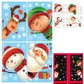 Christmas window clings set featuring Santa, snowman and reindeer static PVC stickers - 4 Sheets Santa Claus Characters Set
