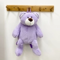Cute purple plush teddy bear backpack featuring soft fur and white muzzle details - Bear / Purple