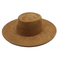 Klassieke Britse breedgerande hoed van donker camel imitatie suède met stijlvolle holle top - M(56-59CM) / Khaki