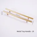 Pair of matte gold metal tray handles, length 190mm, for resin silicone mold DIY projects - Metal Handle 19cm Gold