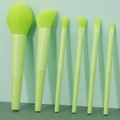 6-piece neon green makeup brush set with synthetic bristles for face and eyes - 6Pcs Green Angled Brush Set