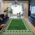 Grüner Wohnzimmerteppich aus belgischem Samt mit geometrischem Rand und rutschfestem TPR - 80*120CM / Grünes Elegantes Gitter
