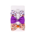 Three-piece Halloween bow hair clip set featuring purple and orange festive prints - 5# Purple/Orange Print/White Print Set