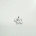 Silver Scottish Terrier pendant crafted in polished metal for DIY jewelry making - Dog - Silver
