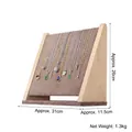 Gray velvet jewelry display stand with solid wood frame for necklace storage - 10-Hook Necklace Display (Coffee Velvet) - Stand Only