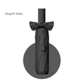 Elegant black automatic folding umbrella featuring a stylish matching bow decoration - Automatic Bowknot Style / Obsidian Black