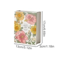 Book-shaped ceramic vase in warm white with yellow floral patterns, 17cm height decor - Book D-Meet Flowers