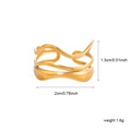 Unregelmäßiger goldener Wellenring aus Edelstahl mit mehrlagigem offenem Design für Damen - JR122-Welle Mehrschichtig