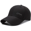 Cappellino da baseball nero classico con ricamo Spirit e dettagli di cuciture rinforzate - Regolabile / Nero
