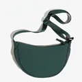 Minimalist forest green nylon crescent crossbody bag with adjustable strap for women - Dark Green