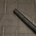 Waterproof bouquet wrapping paper in solid black with vintage newspaper typography - Korean Newspaper - Black Gold