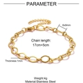 Parameter detail for 18K gold plated stainless steel paperclip chain with dimensions - 1.0mm Cat Eye Cross Embossed / Gold