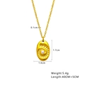 Collana in acciaio al titanio placcata oro 18k con pendente a spirale e perla dorata - N364 - Pendente Di Perle Con Texture A Spirale
