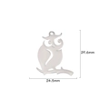 Polished silver animal pendant detail showing dimensions 29.6mm height and 24.5mm width - Owl
