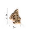 Vintage wooden alphabet number 4 with natural bark texture, height 9.5cm and width 7cm - Number 4