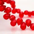 Sparkling red faceted strawberry crystal glass teardrop beads for jewelry making - Red / 6mm (approximately 87 Beads Per Strip)