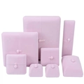 Elegant light pink velvet jewelry boxes collection for rings and necklaces - Single Ring Box 6.5*7*6cm / Pink
