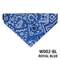 Bandana triangulaire bleu roi à motif paisley pour chiens et chats avec sangle réglable - L (32-55cm) / Bleu Saphir