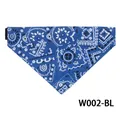 Bandana a triangolo blu reale con motivo paisley per cani e gatti con cinturino regolabile - L (32-55cm) / Blu Reale