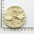 Close-up of white resin Rome souvenir magnet featuring Piazza di Spagna relief - Rome Landmarks Circle