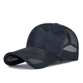 Casquette de baseball camouflage gris foncé avec filet respirant et broderie SPORT - Réglable / Bleu marine
