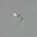 Zilveren G23 titanium gebogen piercing met marquise zirkoon en druppel hanger - Dikte-Lengte: 1.2x8 / Rond-Witte Strass