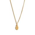 Collana dorata in acciaio inossidabile con ciondolo ovale e lettera O incisa - Collana + Ciondolo O