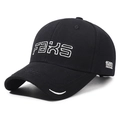 Casquette de baseball en coton noir avec broderie FAXS et logo 1978 sur le côté - Réglable / Noir