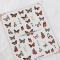 Autocollants ongles papillon Maillard 5D aux motifs vintage orange et marron - TS-3562 Papillon Maillard - Relief 3D