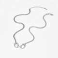 Collier chaîne serpent en acier inoxydable 316L argenté avec maillons en U entrelacés - Design Mors de Cheval (PD1723) / Argenté