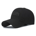 Berretto da baseball regolabile in cotone nero con ricamo montagna sportivo - Nero