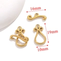 Golden stainless steel OT clasp for DIY jewelry with detailed dimensions in millimeters - Style B / Gold