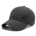 Dark gray baseball cap in textured fabric with SPORT metal side plaque for men - Adjustable / Gray