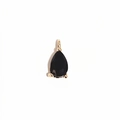 DIY jewelry charm with black teardrop zircon in a gold plated frame for earrings - Black