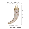 Détail d'un pendentif lune en cuivre avec zircons colorés et spécifications de taille - Lune Strass/Or/Croissant