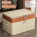 Deep brown 2-layer waterproof quilt storage bag with handles, 70x50x40cm size - Double Layer Large Size