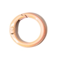 Light pink round spring buckle metal connector ring for DIY keychain and bag accessories - Grapefruit